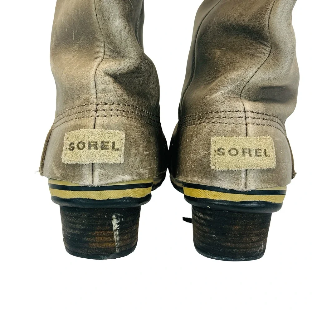 Sorel‎ Slimpack Riding Boots Women's 10 Tall Leather Waterproof Duck Boot Style